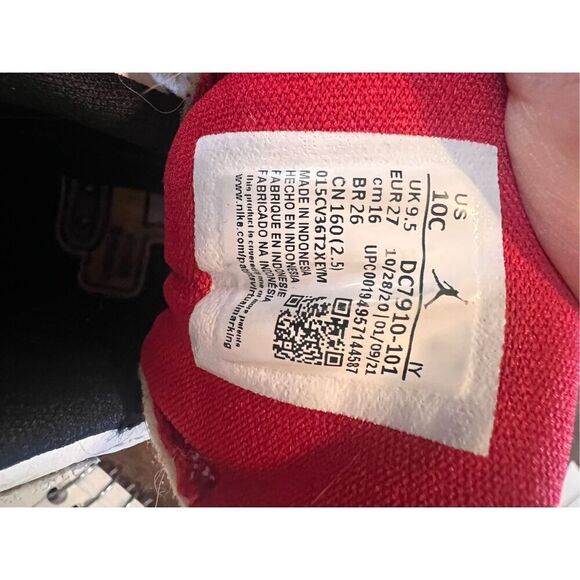 Jordan Toddler Size 10C Pro Strong Sneakers White Black Red Sporty Basketball - Picture 13 of 13